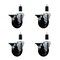 Service Caster 4'' Soft Rubber Swivel 1-3/8'' Expanding Stem Caster Set with Brake, 4PK SCC-EX20S414-SRS-PLB-138-4 - alternate 1